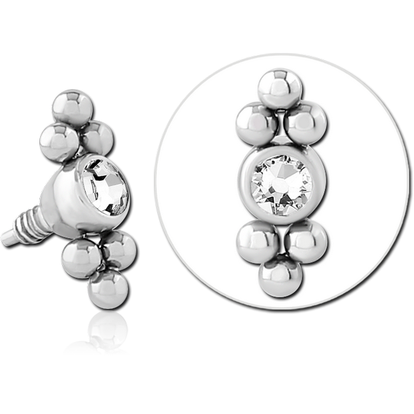 SURGICAL STEEL JEWELLED MICRO ATTACHMENT INTERNALLY THREADED PINS