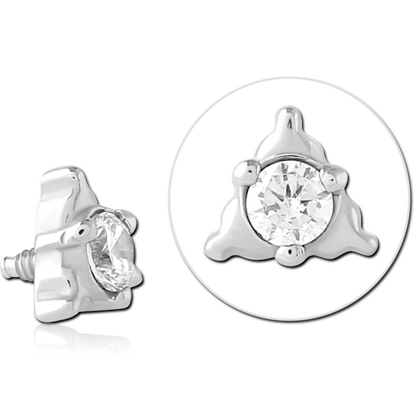 SURGICAL STEEL JEWELLED ATTACHMENT FOR 1.6MM INTERNALLY THREADED PINS