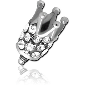 SURGICAL STEEL JEWELLED ATTACHMENT FOR 1.6MM INTERNALLY THREADED PINS