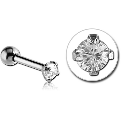 SURGICAL STEEL INTERNALLY THREADED JEWELLED MICRO BARBELL