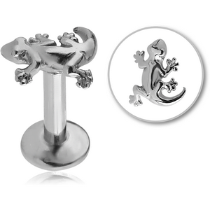 SURGICAL STEEL INTERNALLY THREADED MICRO LABRET WITH SALAMANDER