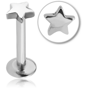 SURGICAL STEEL INTERNALLY THREADED MICRO LABRET - STAR