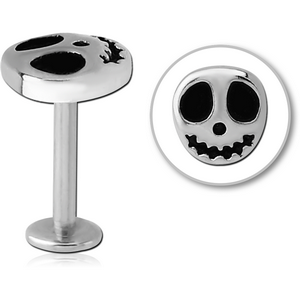 SURGICAL STEEL INTERNALLY THREADED MICRO LABRET - GHOST