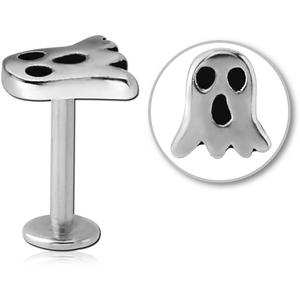 SURGICAL STEEL INTERNALLY THREADED MICRO LABRET - GHOST