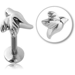 SURGICAL STEEL INTERNALLY THREADED MICRO LABRET WITH BIRD