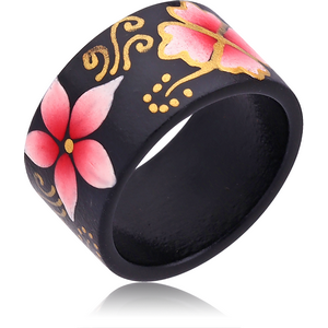 ORGANIC WOODEN RING PAINTED