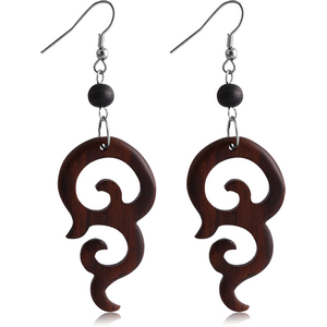 ORGANIC WOODEN EARRINGS PAIR BLACK -SONO