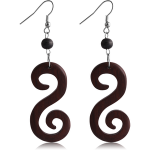 ORGANIC WOODEN EARRINGS PAIR BLACK -SONO