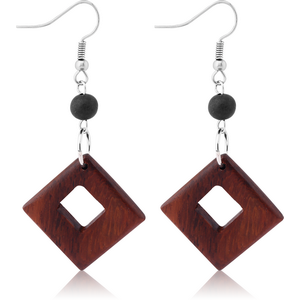 ORGANIC WOODEN EARRINGS PAIR BLACK -SONO