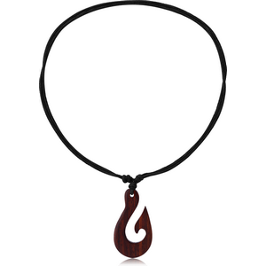 ORGANIC WOODEN PENDANT SONO WITH LEATHER STRING