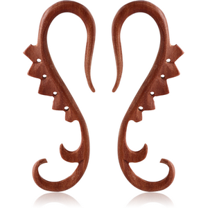 ORGANIC WOODEN CLAW EARRINGS PAIR -SAWO