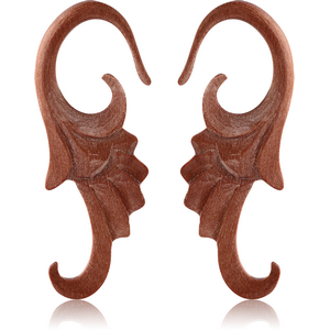 ORGANIC WOODEN CLAW EARRINGS PAIR -SAWO