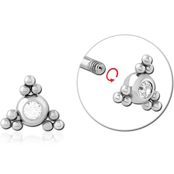 SURGICAL STEEL JEWELLED MICRO THREADED ATTACHMENT