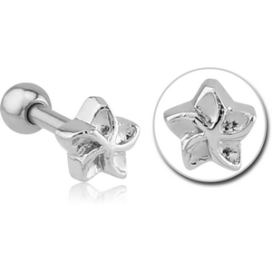 SURGICAL STEEL TRAGUS MICRO BARBELL - FLOWER