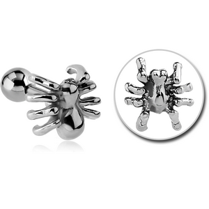 SURGICAL STEEL TRAGUS MICRO BARBELL - SPIDER