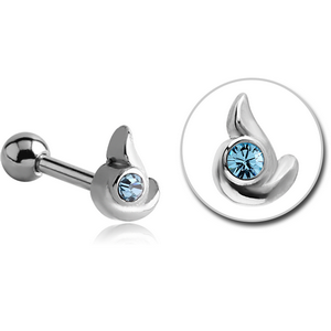 SURGICAL STEEL JEWELLED TRAGUS MICRO BARBELL