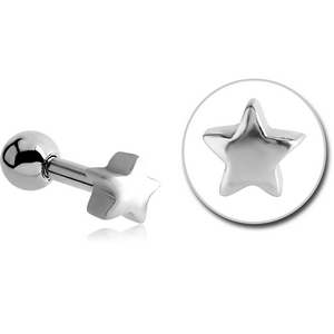 SURGICAL STEEL TRAGUS MICRO BARBELL - STAR