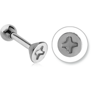 SURGICAL STEEL TRAGUS MICRO BARBELL - NUT HEAD