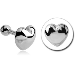 SURGICAL STEEL HEART TRAGUS MICRO BARBELL