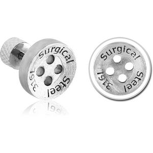 SURGICAL STEEL BUTTON TRAGUS BARBELL