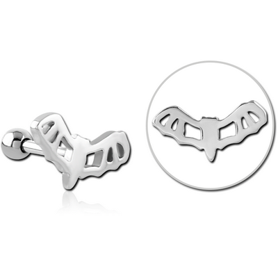 SURGICAL STEEL TRAGUS MICRO BARBELL - BAT