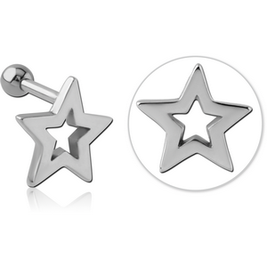 SURGICAL STEEL TRAGUS MICRO BARBELL - STAR