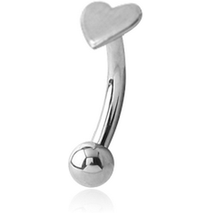 SURGICAL STEEL HEART FANCY CURVED MICRO BARBELL