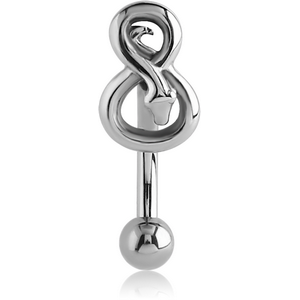 SURGICAL STEEL FANCY CURVED MICRO BARBELL - SNAKE