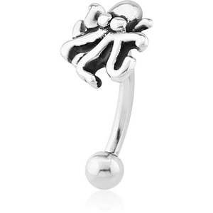 SURGICAL STEEL FANCY CURVED MICRO BARBELL - SQUID