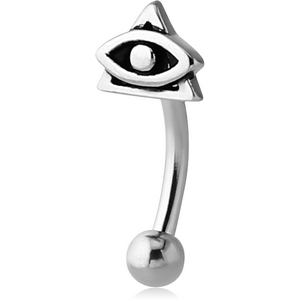 SURGICAL STEEL FANCY CURVED MICRO BARBELL - EYE OF PROVIDANCE