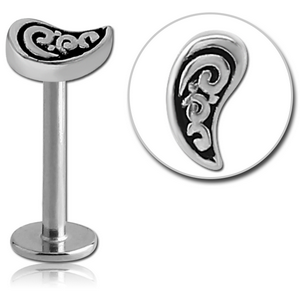 SURGICAL STEEL MICRO LABRET WITH ATTACHMENT - FILIGREE