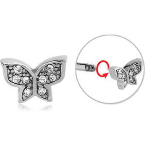 SURGICAL STEEL MICRO THREADED VALUE JEWELLED BUTTERFLY ATTACHMENT