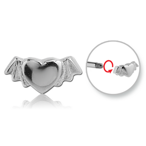 SURGICAL STEEL MICRO THREADED WINGED HEART ATTACHMENT