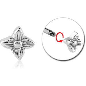 SURGICAL STEEL MICRO THREADED ATTACHMENT - FLOWER