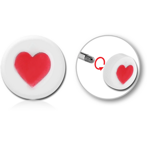 ACRYLIC MICRO ROUND PLAY CARD-HEART