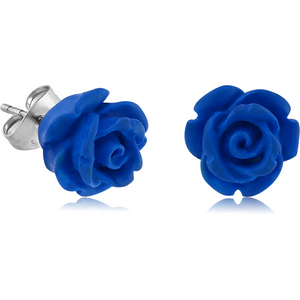 PAIR OF NEON UV ROSE EAR STUDS