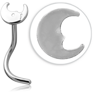 SURGICAL STEEL MOON CURVED NOSE STUD