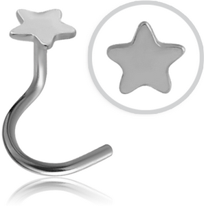 STERLING SILVER 925 STAR CURVED NOSE STUD