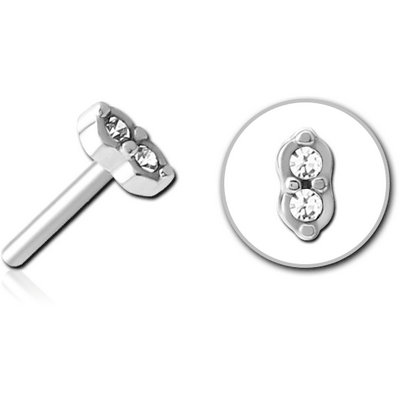 SURGICAL STEEL JEWELLED THREADLESS ATTACHMENT - TWO GEMS EYES