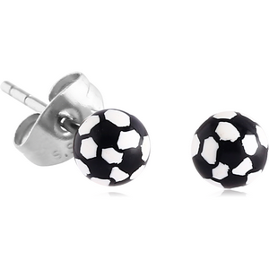 PAIR OF UV ACRYLIC PRINTED BALL EAR STUDS