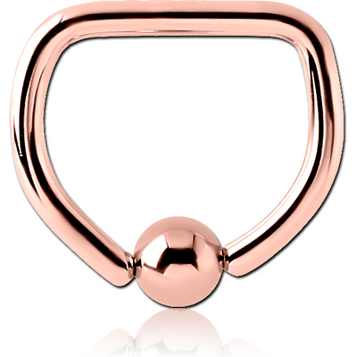 ROSE GOLD PVD COATED SURGICAL STEEL BALL CLOSURE D-RING