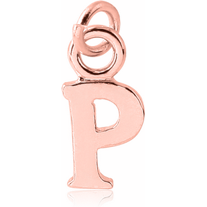 ROSE GOLD PVD COATED BRASS LETTER CHARM - P