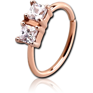 ROSE GOLD PVD COATED SURGICAL STEEL JEWELLED SEAMLESS RING