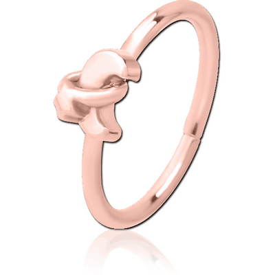 ROSE GOLD PVD COATED SURGICAL STEEL SEAMLESS RING - ANNULAR ECLIPSE AND STAR