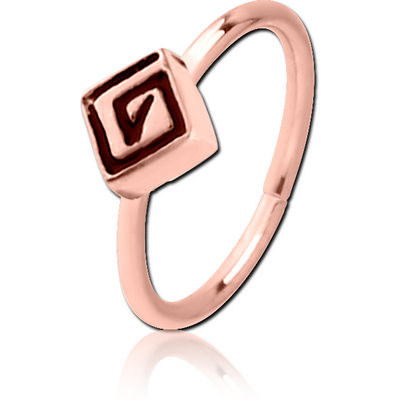 ROSE GOLD PVD COATED SURGICAL STEEL SEAMLESS RING - RHOMBUS