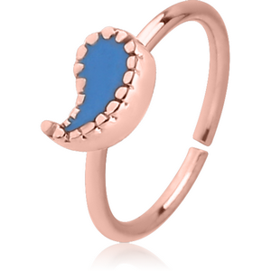 ROSE GOLD PVD COATED SURGICAL STEEL SEAMLESS RING WITH ENAMEL - APOSTROPHE