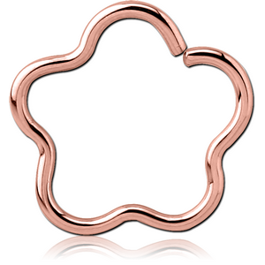 ROSE GOLD PVD COATED SURGICAL STEEL OPEN FLOWER SEAMLESS RING