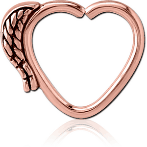 ROSE GOLD PVD COATED SURGICAL STEEL OPEN HEART SEAMLESS RING