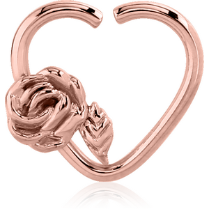 ROSE GOLD PVD COATED SURGICAL STEEL OPEN HEART SEAMLESS RING