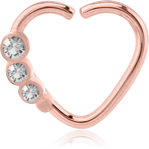 ROSE GOLD PVD COATED SURGICAL STEEL OPEN HEART SEAMLESS RING